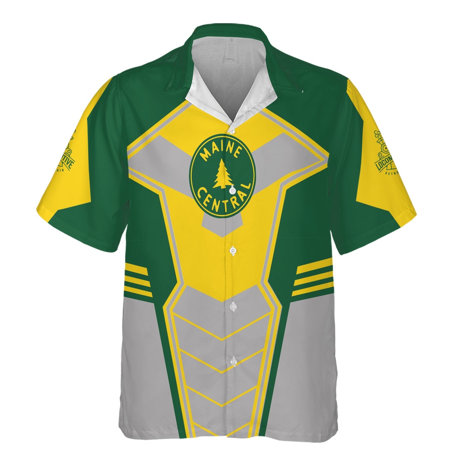 Railspirit Personalized Maine Central Railroad Hawaiian Shirt Engine-Inspired Style Train Shirt for Railroad Fanatic