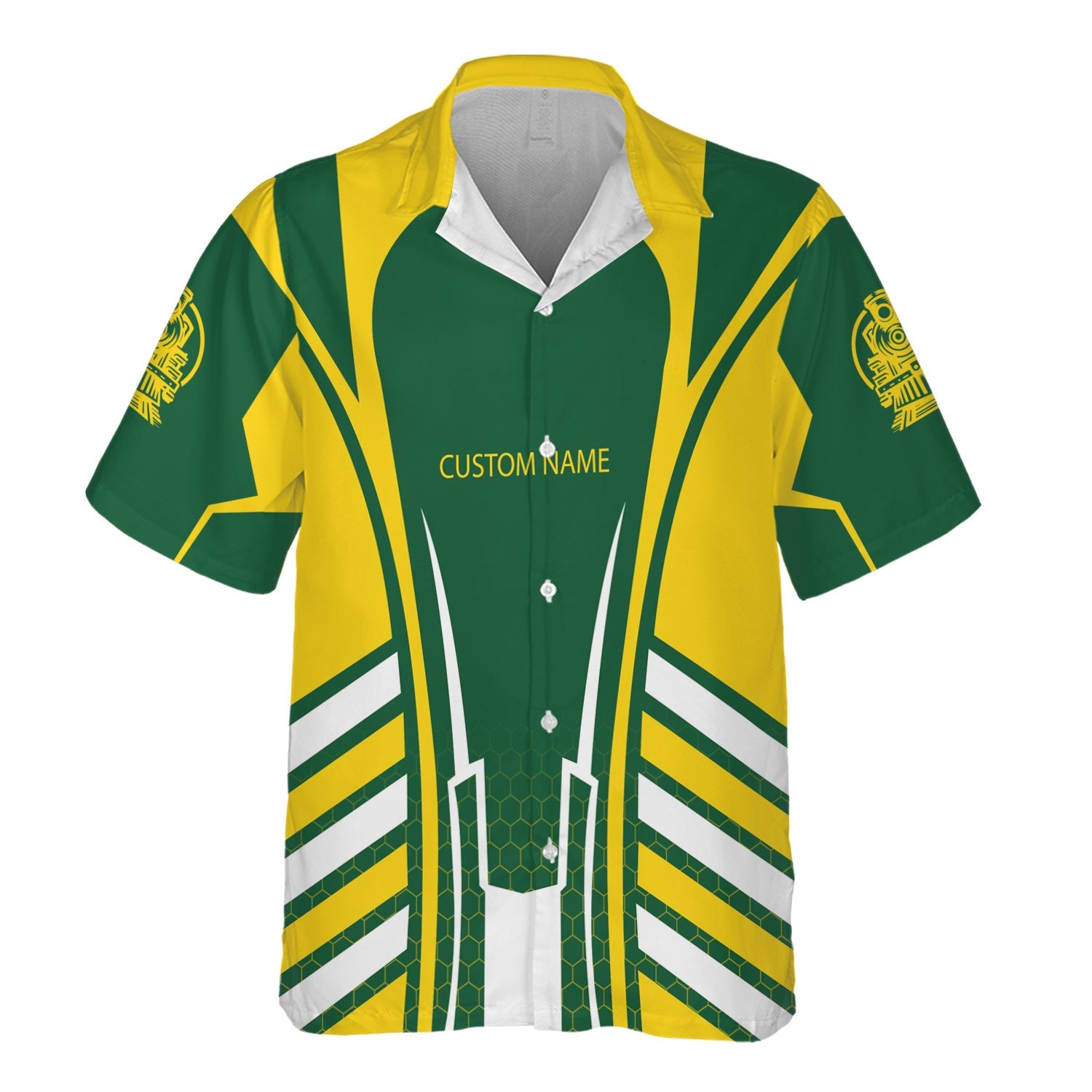 Railspirit Personalized Maine Central Railroad Hawaiian Shirt Striped Railroad Style Train Shirt All Over Print