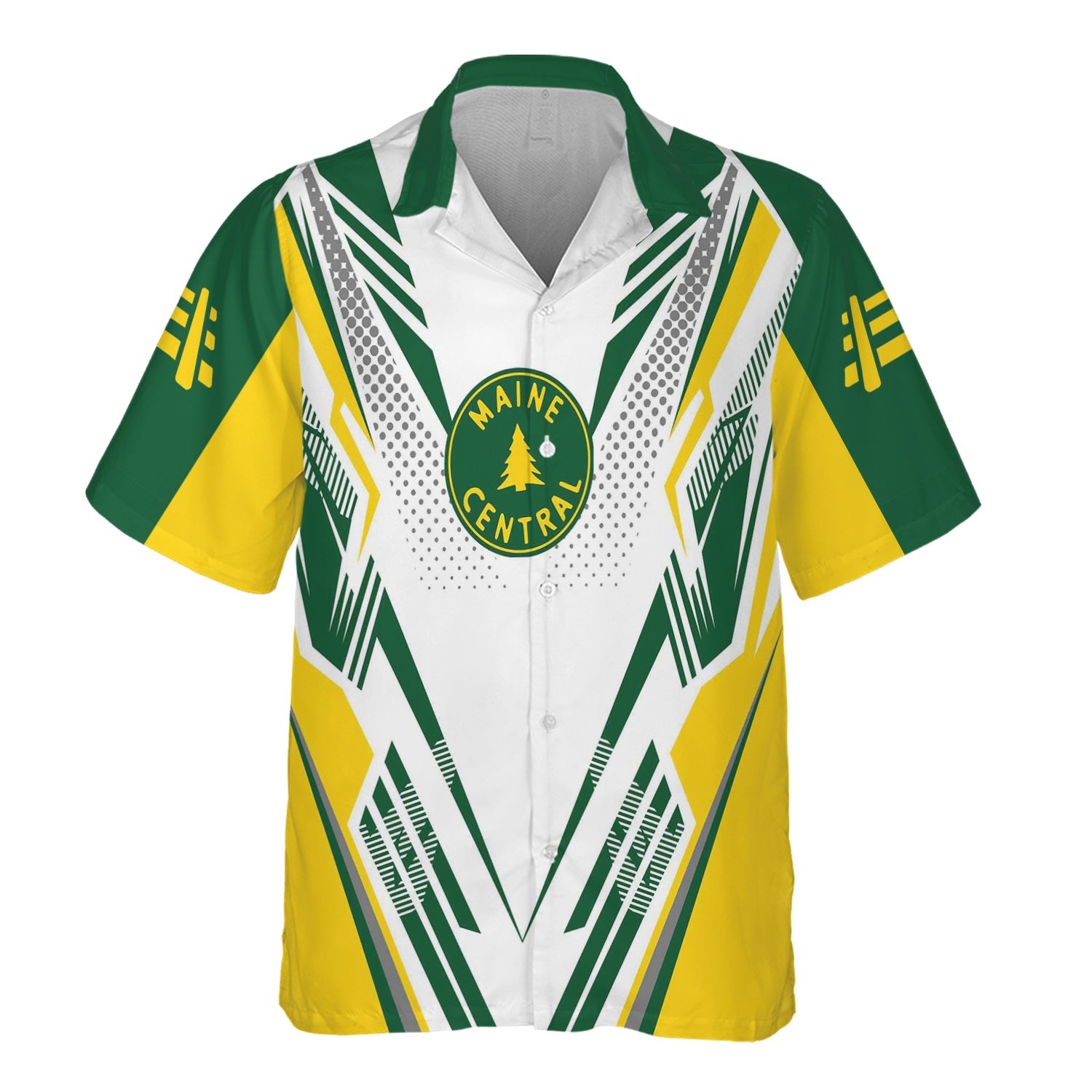 Railspirit Personalized Maine Central Railroad Hawaiian Shirt Railroad Tribute Design Train Shirt for Train Lovers