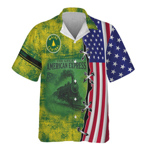 Railspirit Personalized Maine Central Railroad Hawaiian Shirt Retro American Express Train With USA Flag Shirt