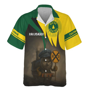 Railspirit Personalized Maine Central Railroad Hawaiian Shirt Angry Train Hawaiian Shirt Gift Idea For Train Lover