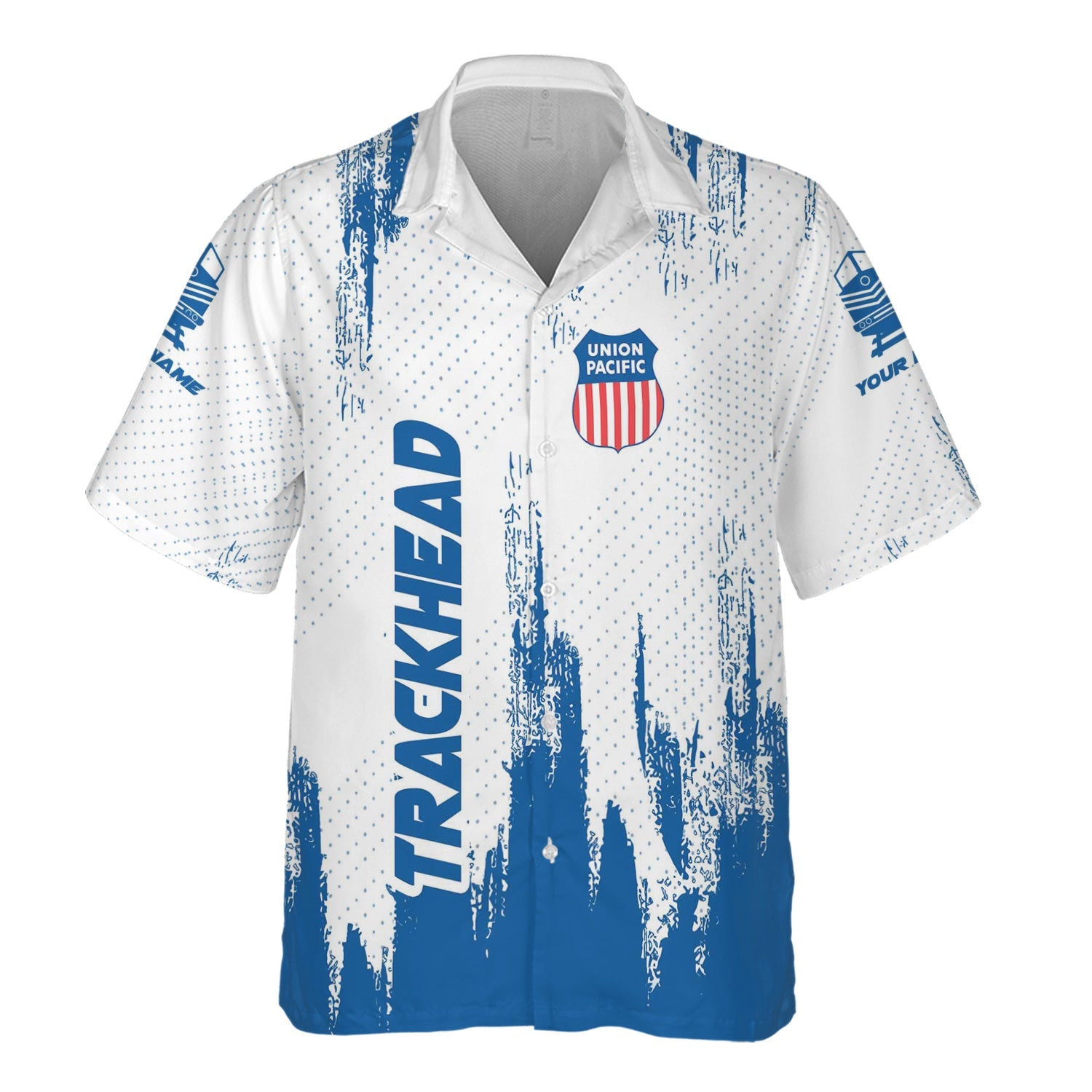 Railspirit Personalized Union Pacific Railroad Hawaiian Shirt Paint Impact Design Big Boy Train Shirt for Trackhead