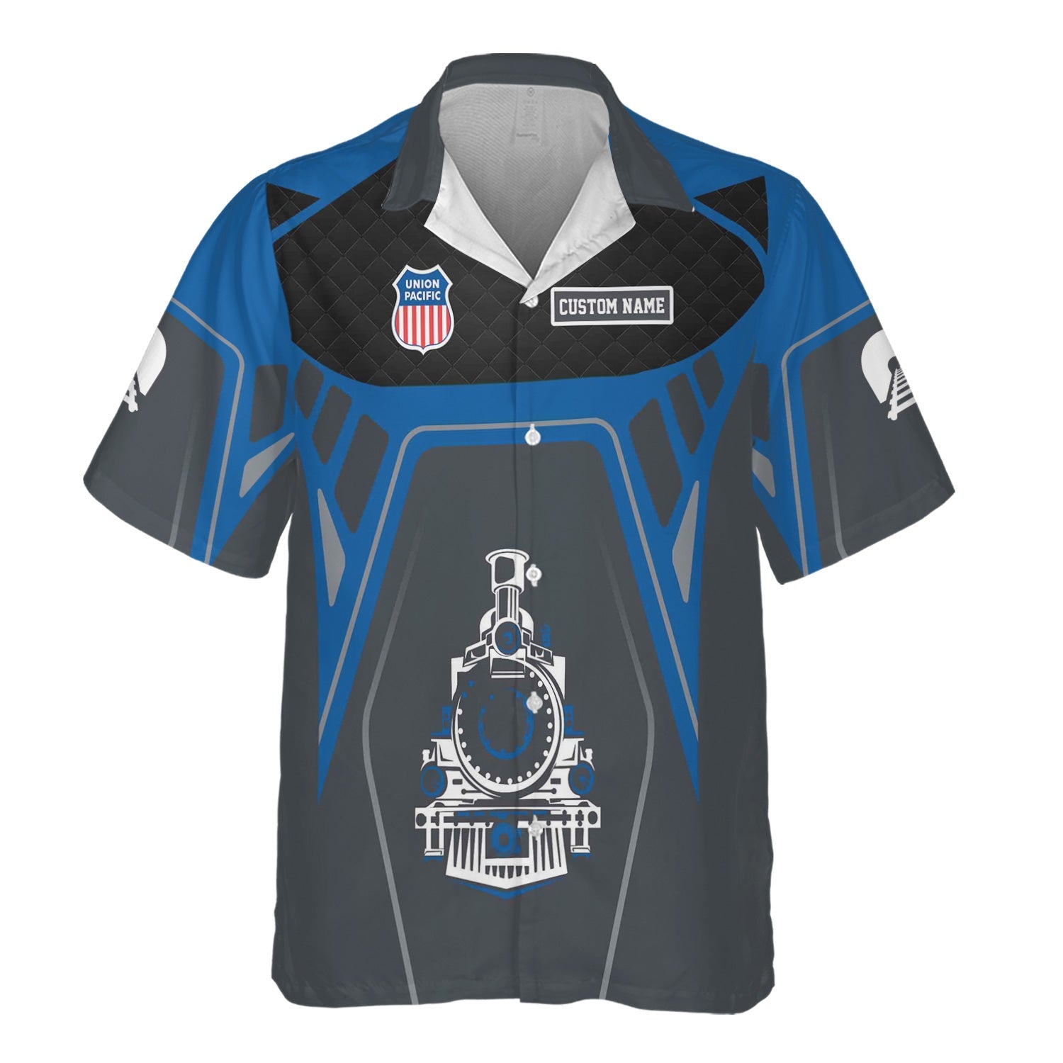 Railspirit Personalized Union Pacific Railroad Hawaiian Shirt Steam Locomotive Engine Graphic Big Boy Train Shirt All Over Print