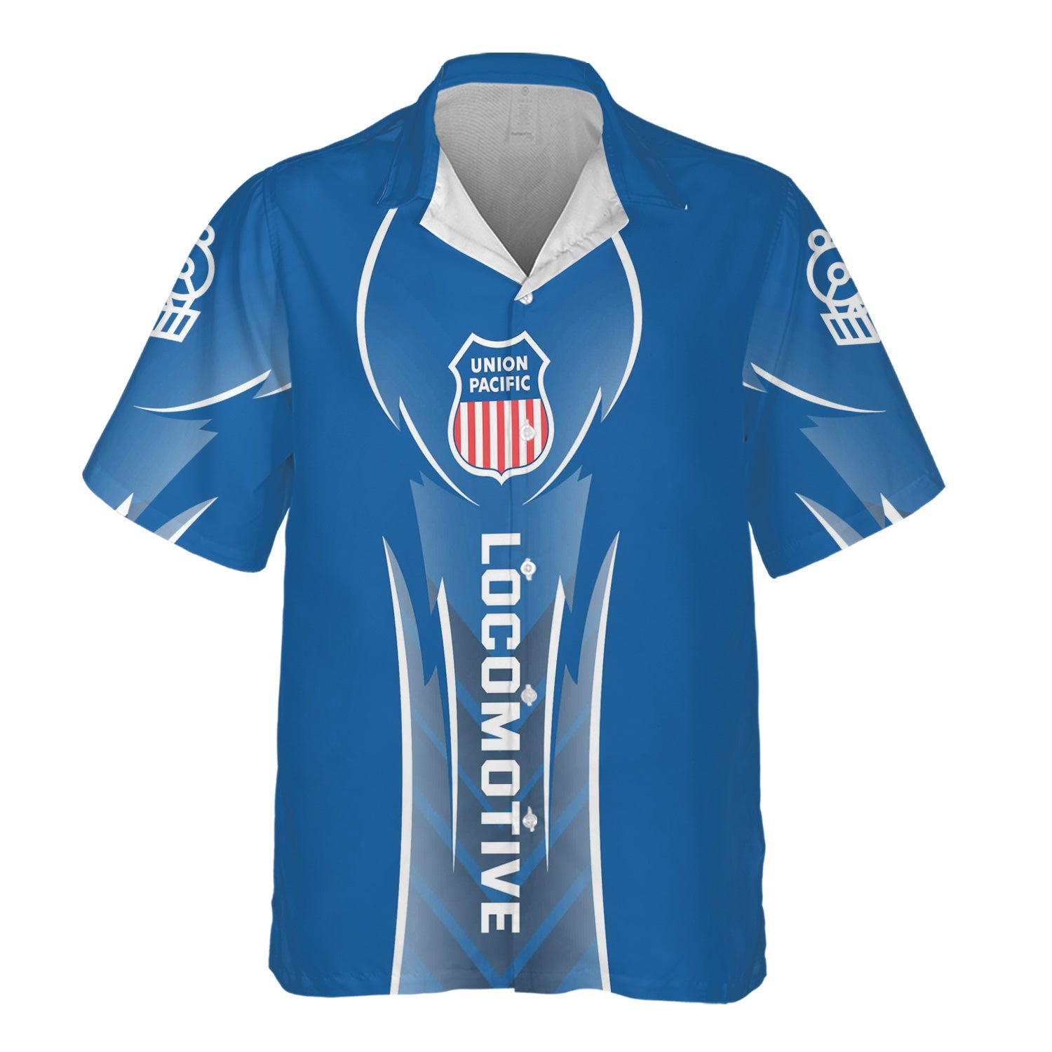 Railspirit Personalized Union Pacific Railroad Hawaiian Shirt Striking Line Style Big Boy Train Shirt For Locomotive Lovers