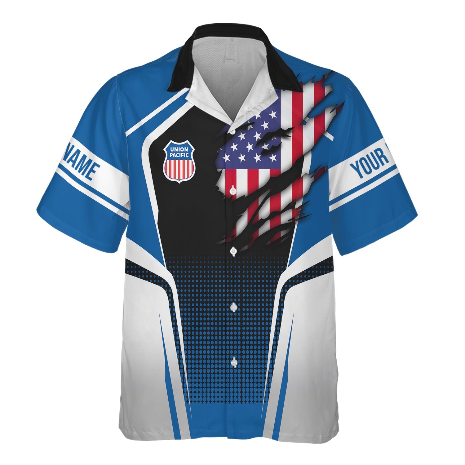 Railspirit Personalized Union Pacific Railroad Hawaiian Shirt American Eagle Vintage Train Big Boy Shirt