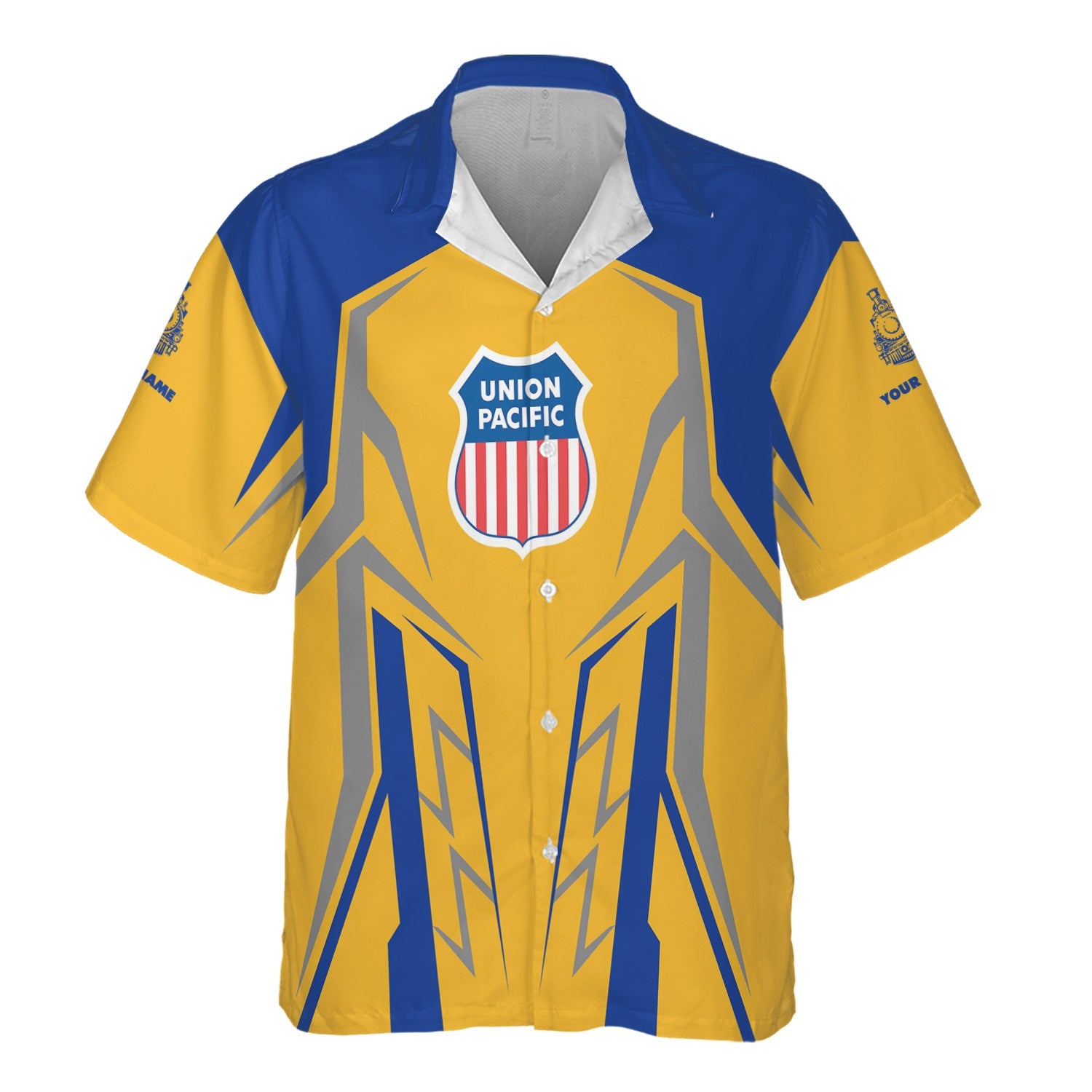Railspirit Personalized Union Pacific Railroad Hawaiian Shirt Futuristic Design with Custom Job Big Boy Train Shirt
