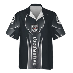 Railspirit Personalized Western Pacific Railroad Hawaiian Shirt Striking Line Style Train Shirt For Locomotive Lovers