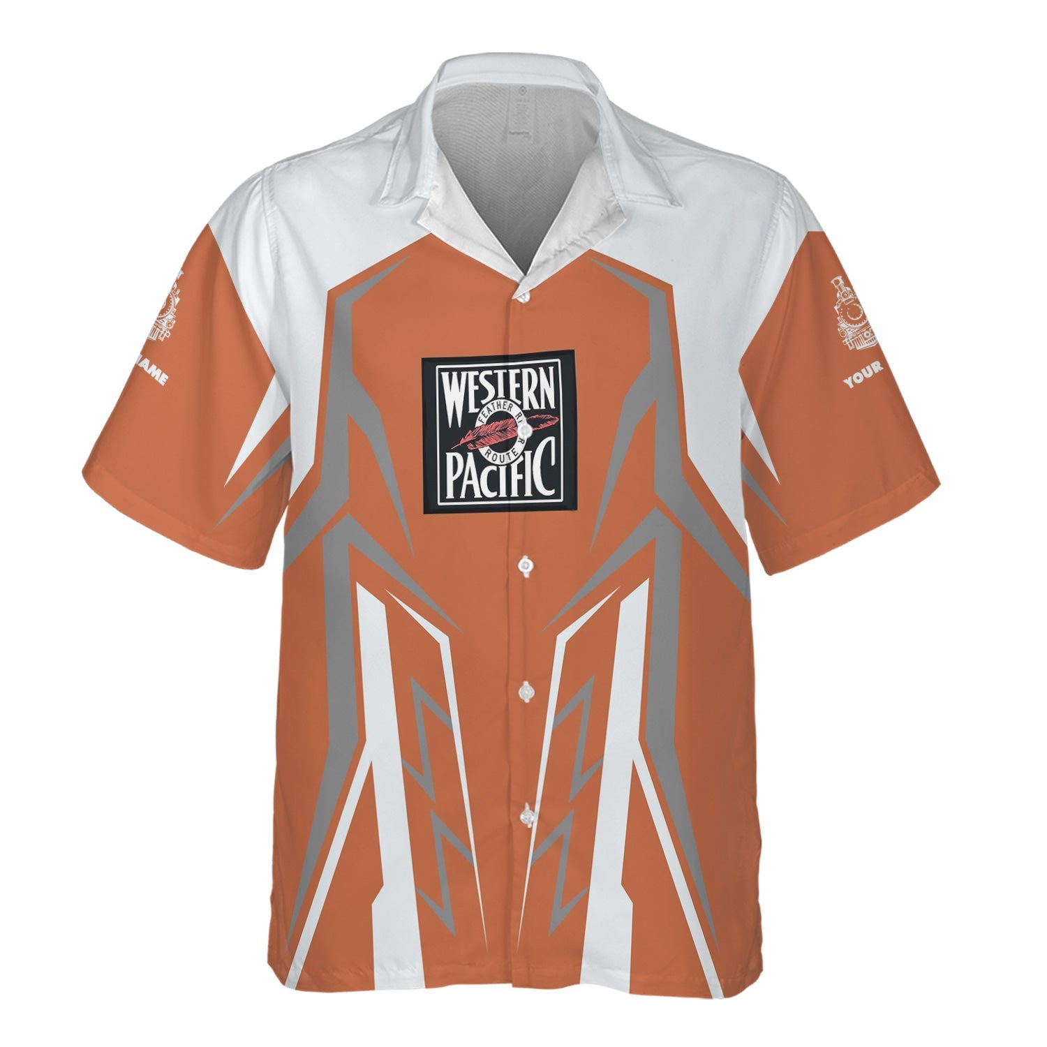 Railspirit Personalized Western Pacific Railroad Hawaiian Shirt Futuristic Design with Custom Job Train Shirt