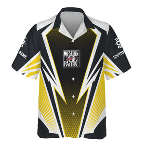 Railspirit Personalized Western Pacific Railroad Hawaiian Shirt Lightning Graphic Style Shirt Gift Idea For Train Lover