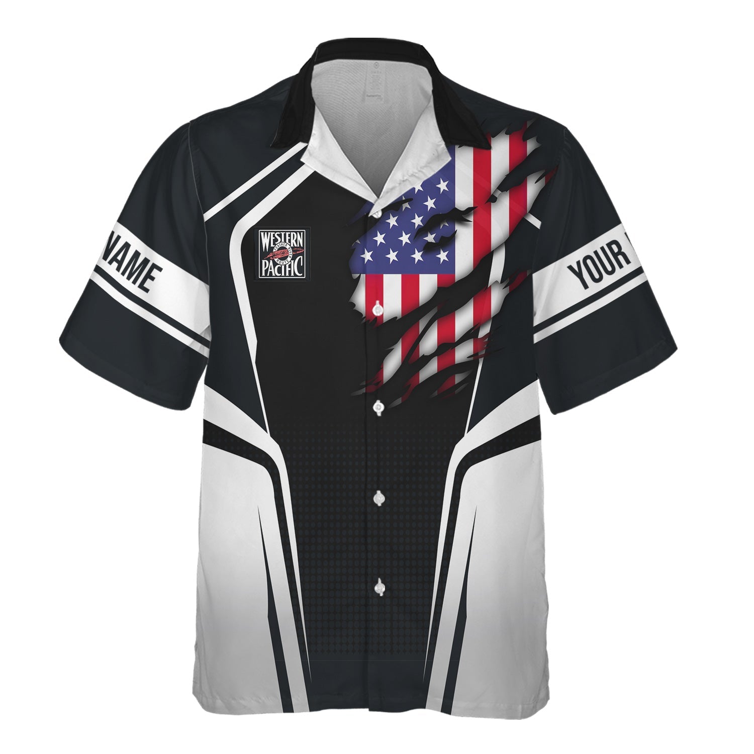 Railspirit Personalized Western Pacific Railroad Hawaiian Shirt American Eagle Vintage Train Shirt