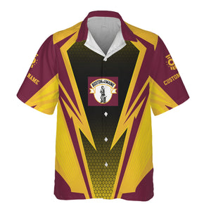 Railspirit Personalized Boston and Maine Railroad Hawaiian Shirt Lightning Graphic Style Shirt Gift Idea For Train Lover