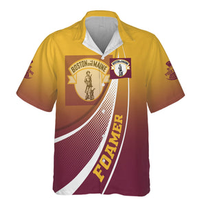 Railspirit Personalized Boston and Maine Railroad Hawaiian Shirt Railway-Themed Style Shirt Gift Idea For Trainspotter