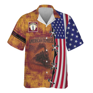 Railspirit Personalized Boston and Maine Railroad Hawaiian Shirt Retro American Express Train With USA Flag Shirt