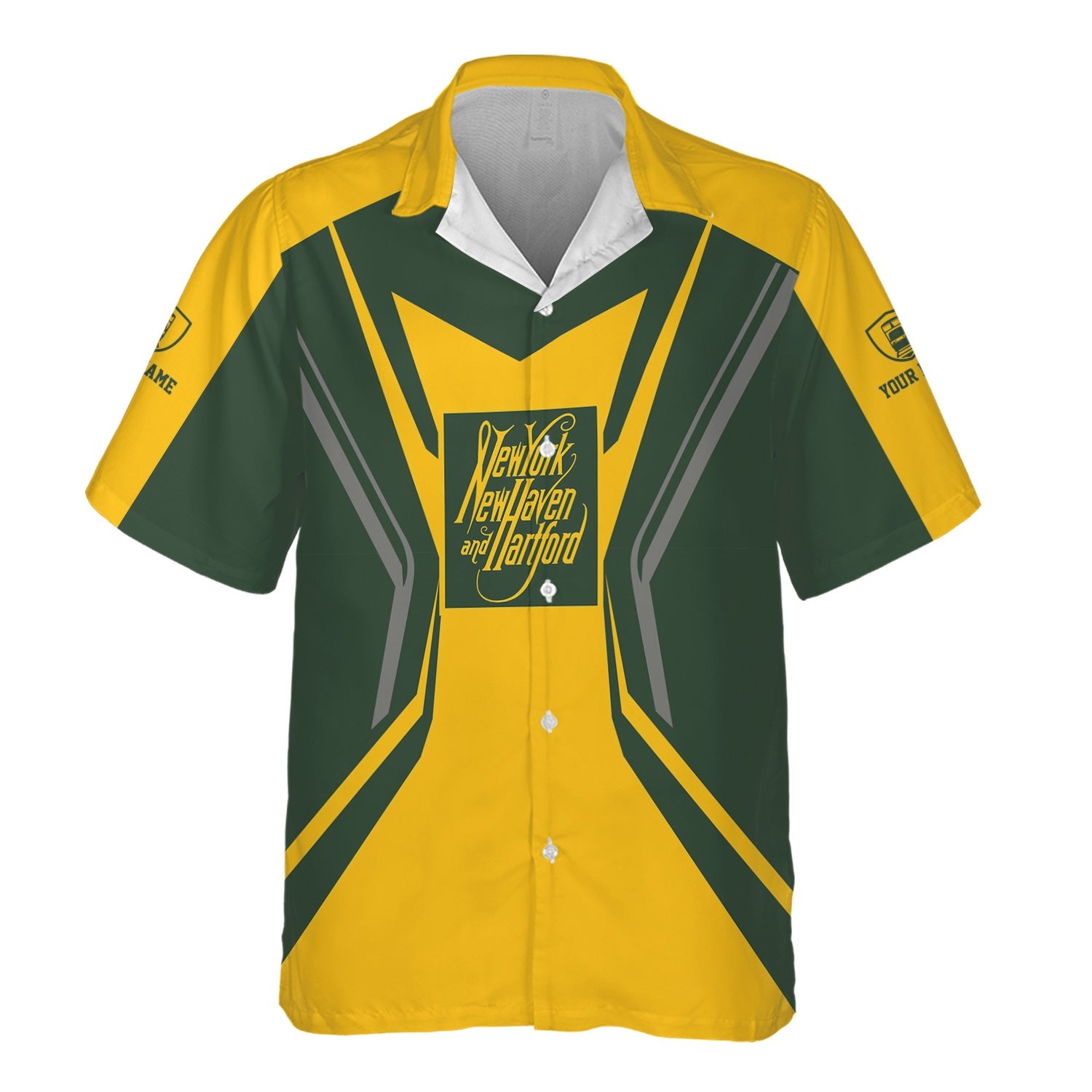 Railspirit Personalized New York, New Haven and Hartford Railroad Hawaiian Shirt Unique Style with Custom Job New Haven Railroad Train Shirt