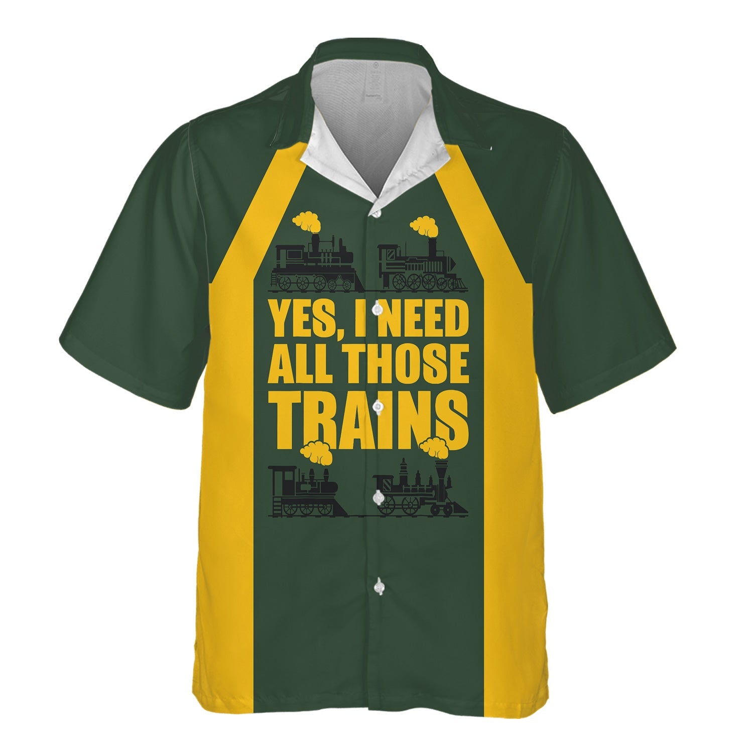 Railspirit Custom Name New York, New Haven and Hartford Railroad Hawaiian Shirt Yes I Need All Those Train New Haven Railroad Printed Shirt