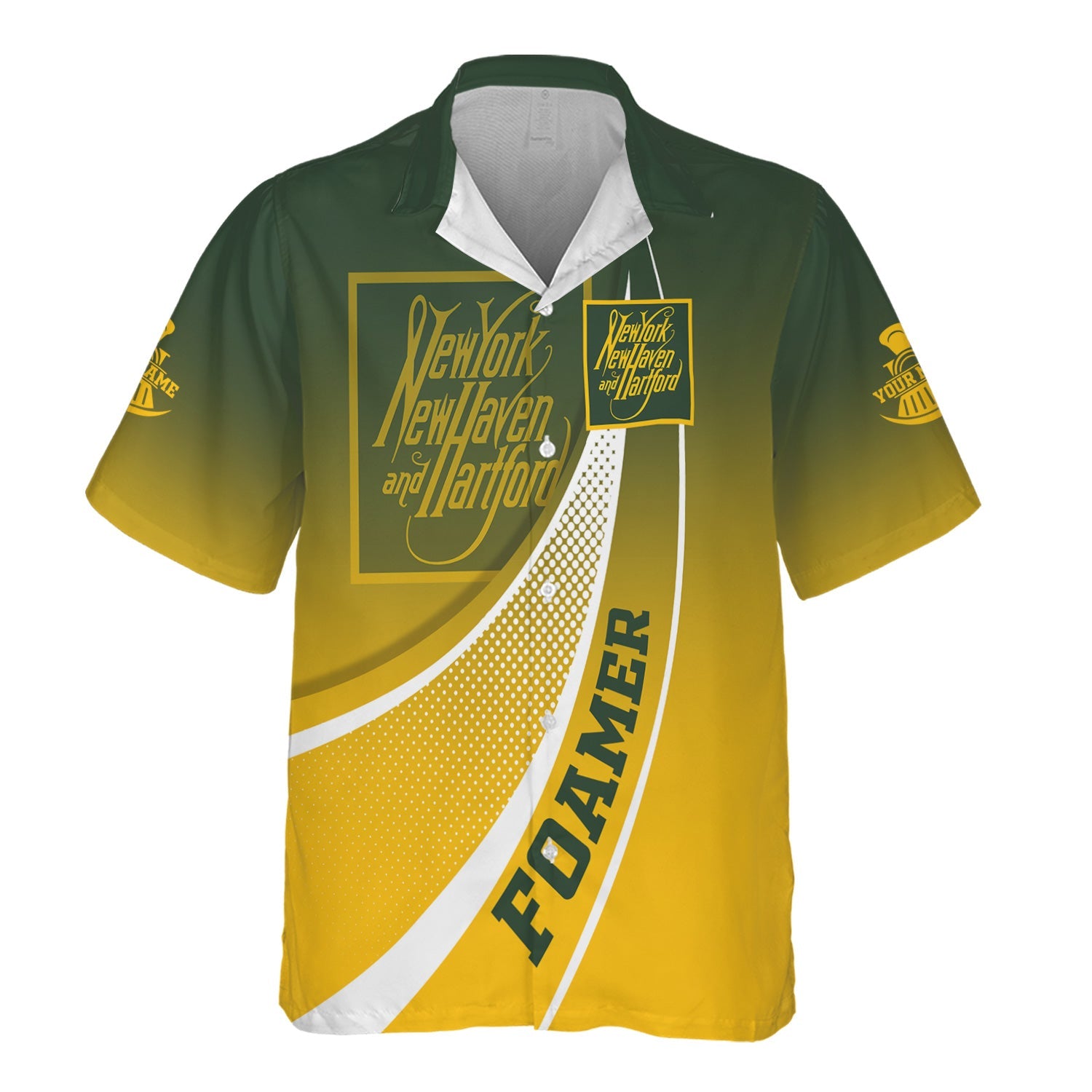 Railspirit Personalized New York, New Haven and Hartford Railroad Hawaiian Shirt Railway-Themed Style New Haven Railroad Shirt Gift For Trainspotter