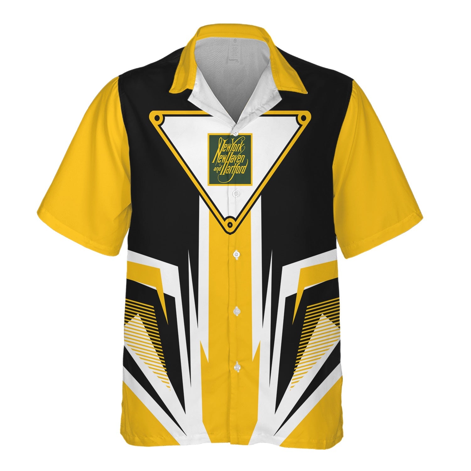 Railspirit New York, New Haven and Hartford Railroad Hawaiian Shirt Bold Graphic Style New Haven Railroad All Over Printed Shirt