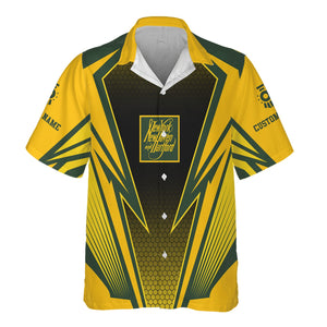 Railspirit Personalized New York, New Haven and Hartford Railroad Hawaiian Shirt Lightning Graphic Style New Haven Railroad Shirt Gift Idea For Train Lover