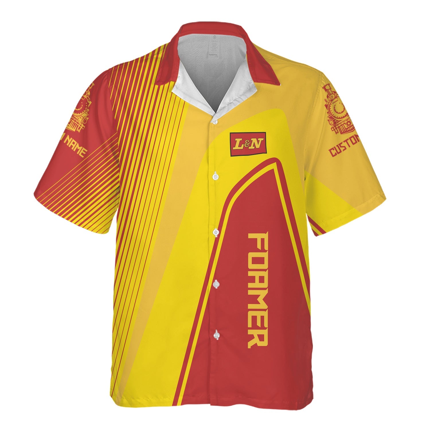 Railspirit Personalized Louisville and Nashville Railroad Hawaiian Shirt Vibrant Striking Style L&N Shirt For Rail Enthusiasts