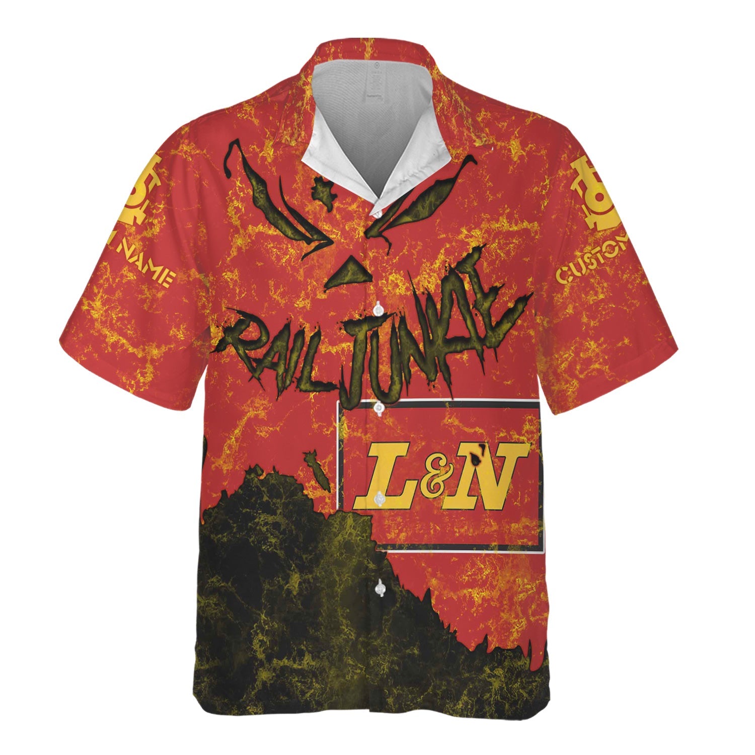 Railspirit Personalized Louisville and Nashville Railroad Hawaiian Shirt Torn Graphic Style L&N Train Shirt For Rail Junkie