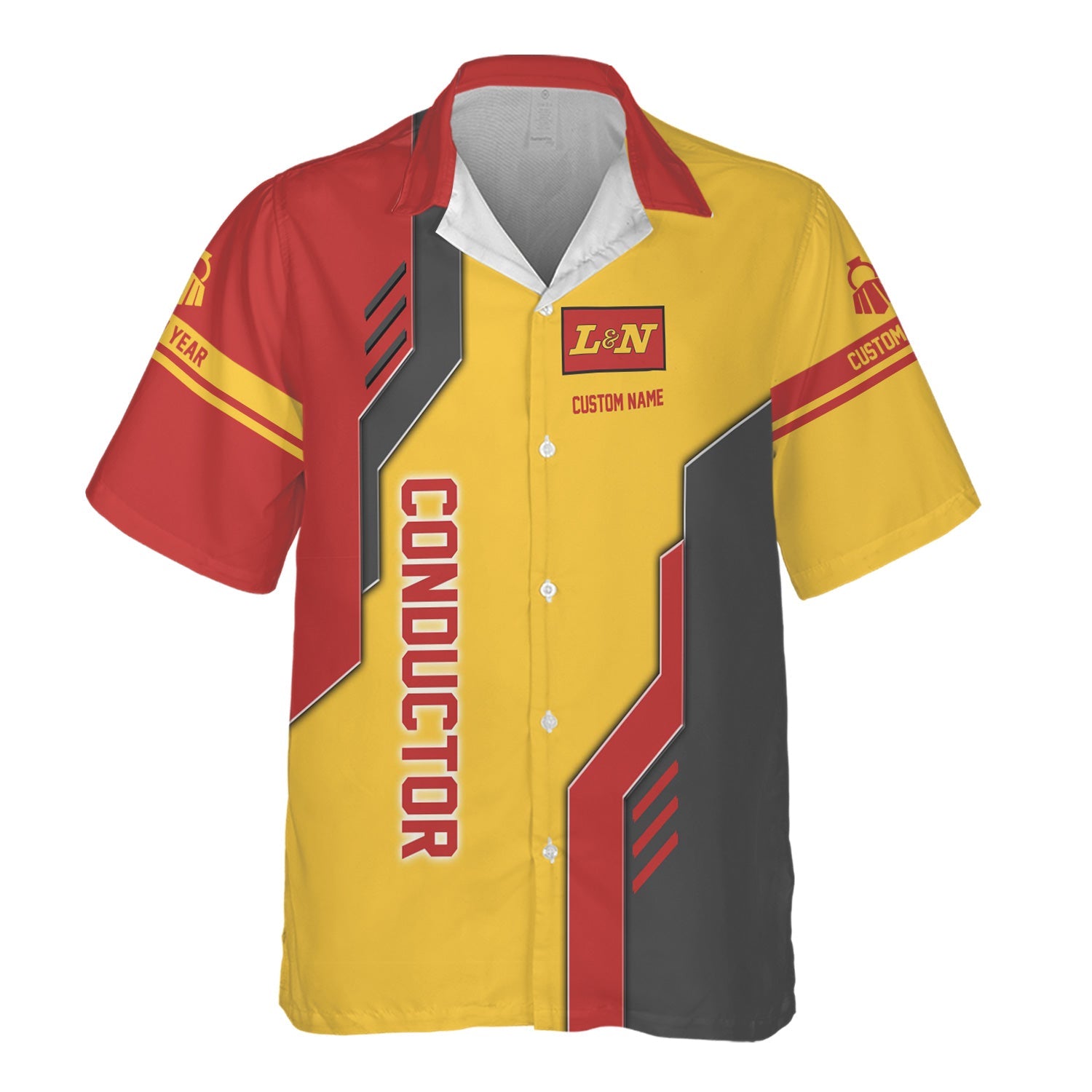 Railspirit Personalized Louisville and Nashville Railroad Hawaiian Shirt Unique Railway Style with Custom Job L&N Train Shirt