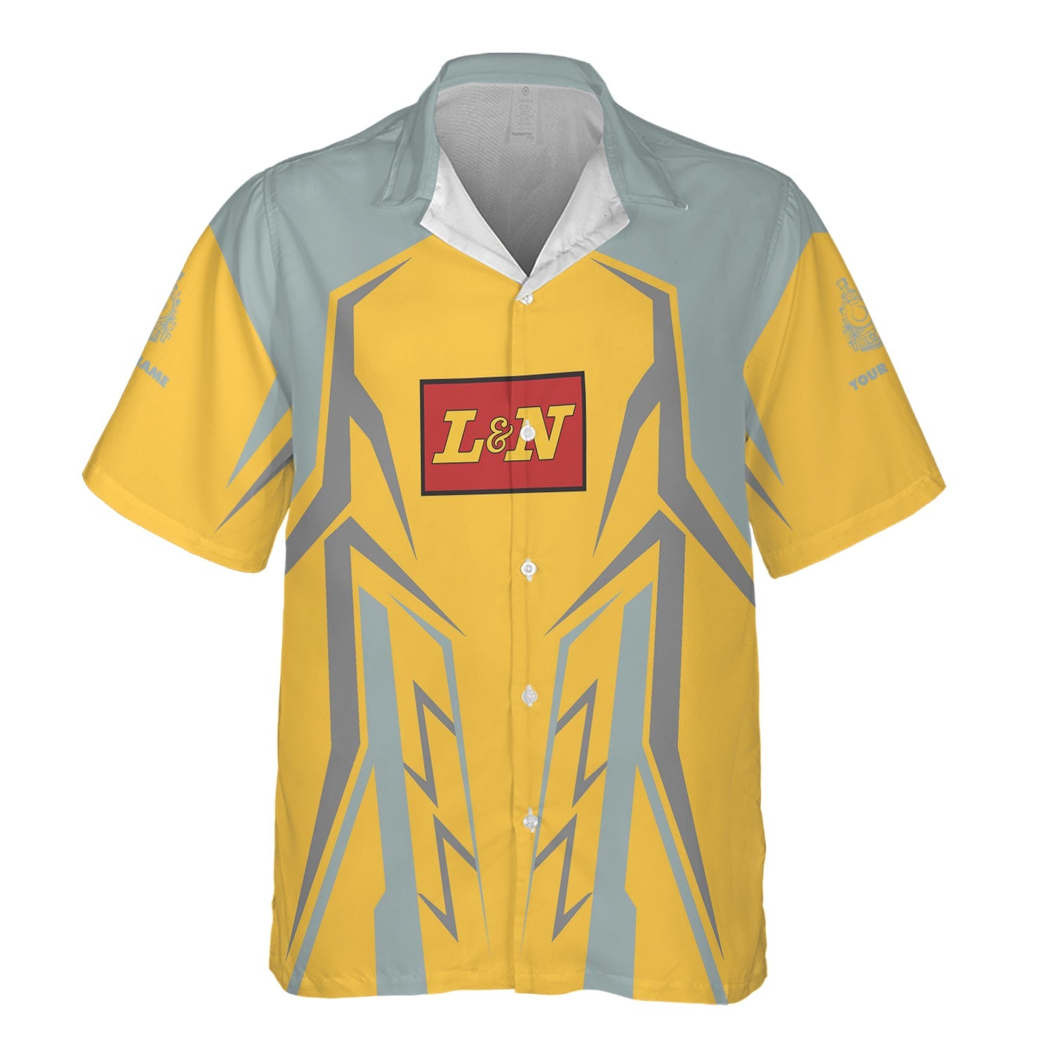 Railspirit Personalized Louisville and Nashville Railroad Hawaiian Shirt Futuristic Design with Custom Job L&N Train Shirt