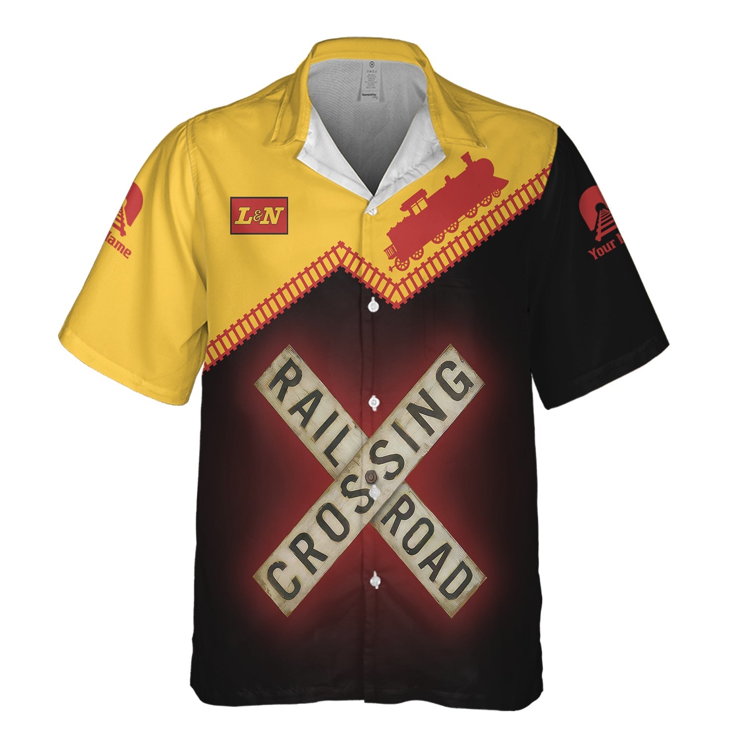 Railspirit Personalized Louisville and Nashville Railroad Hawaiian Shirt Railroad Crossing Printed Train Track Shirt