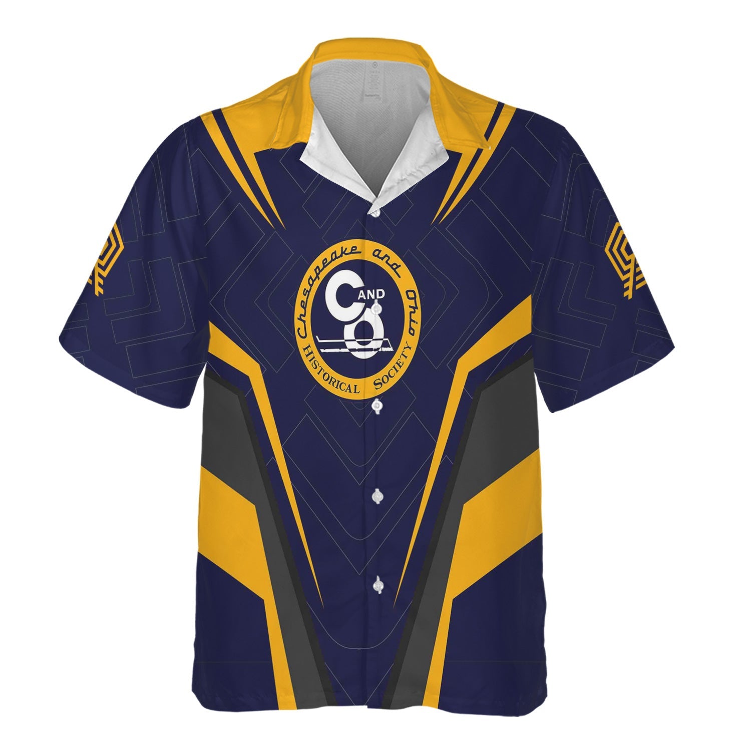 Railspirit Personalized Chesapeake and Ohio Railway Hawaiian Shirt Railway Inspired Apparel C&O Train Shirt For Train Lovers