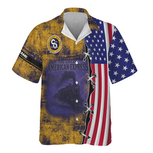 Railspirit Personalized Chesapeake and Ohio Railway Hawaiian Shirt Retro American Express Train With USA Flag C&O Shirt