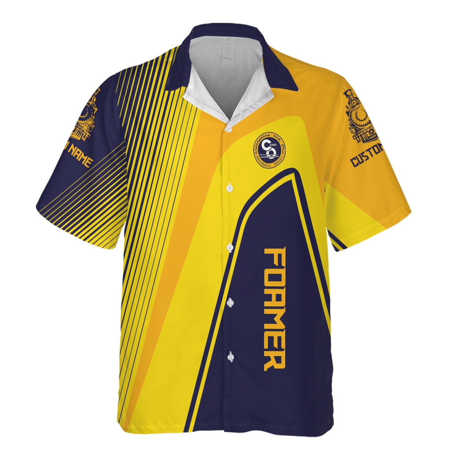 Railspirit Personalized Chesapeake and Ohio Railway Hawaiian Shirt Vibrant Striking Style C&O Shirt For Rail Enthusiasts