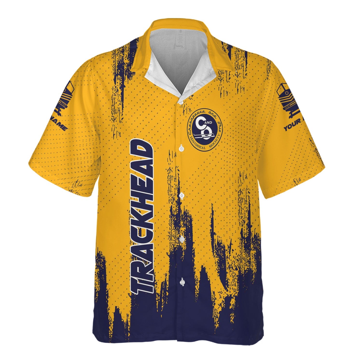 Railspirit Personalized Chesapeake and Ohio Railway Hawaiian Shirt Paint Impact Design C&O Train Shirt for Trackhead