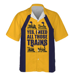 Railspirit Custom Name Chesapeake and Ohio Railway Hawaiian Shirt Yes I Need All Those Train C&O Printed Shirt