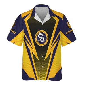 Railspirit Personalized Chesapeake and Ohio Railway Hawaiian Shirt Lightning Graphic Style C&O Shirt Gift Idea For Train Lover