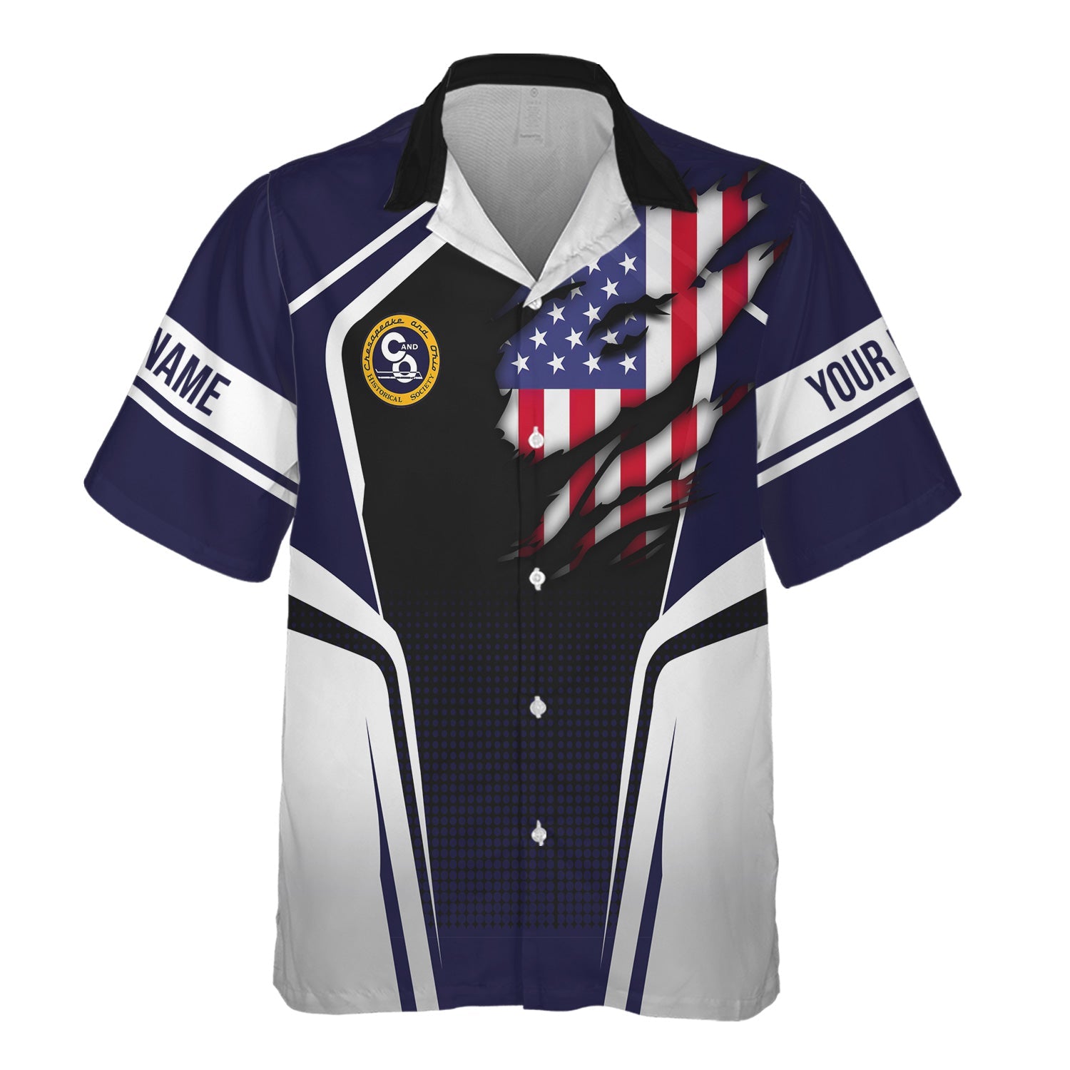 Railspirit Personalized Chesapeake and Ohio Railway Hawaiian Shirt American Eagle Vintage Train C&O Shirt