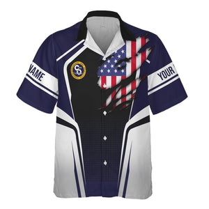 Railspirit Personalized Chesapeake and Ohio Railway Hawaiian Shirt American Eagle Vintage Train C&O Shirt