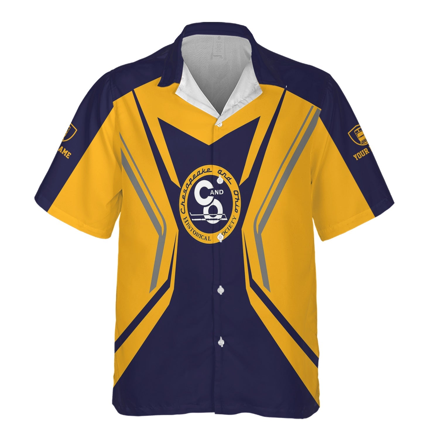 Railspirit Personalized Chesapeake and Ohio Railway Hawaiian Shirt Unique Style with Custom Job C&O Train Shirt