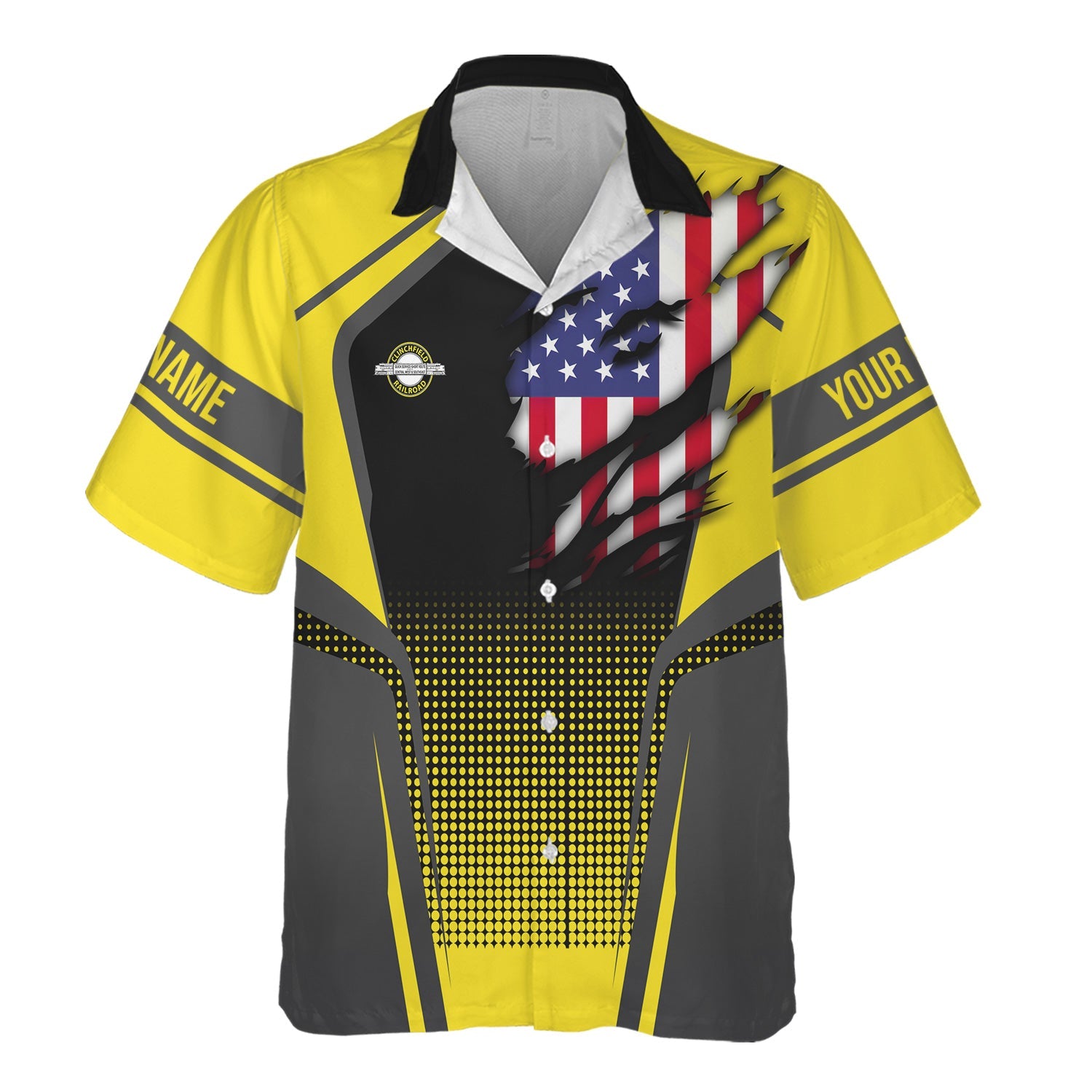 Railspirit Personalized Clinchfield Railroad Hawaiian Shirt American Eagle Vintage Train Shirt