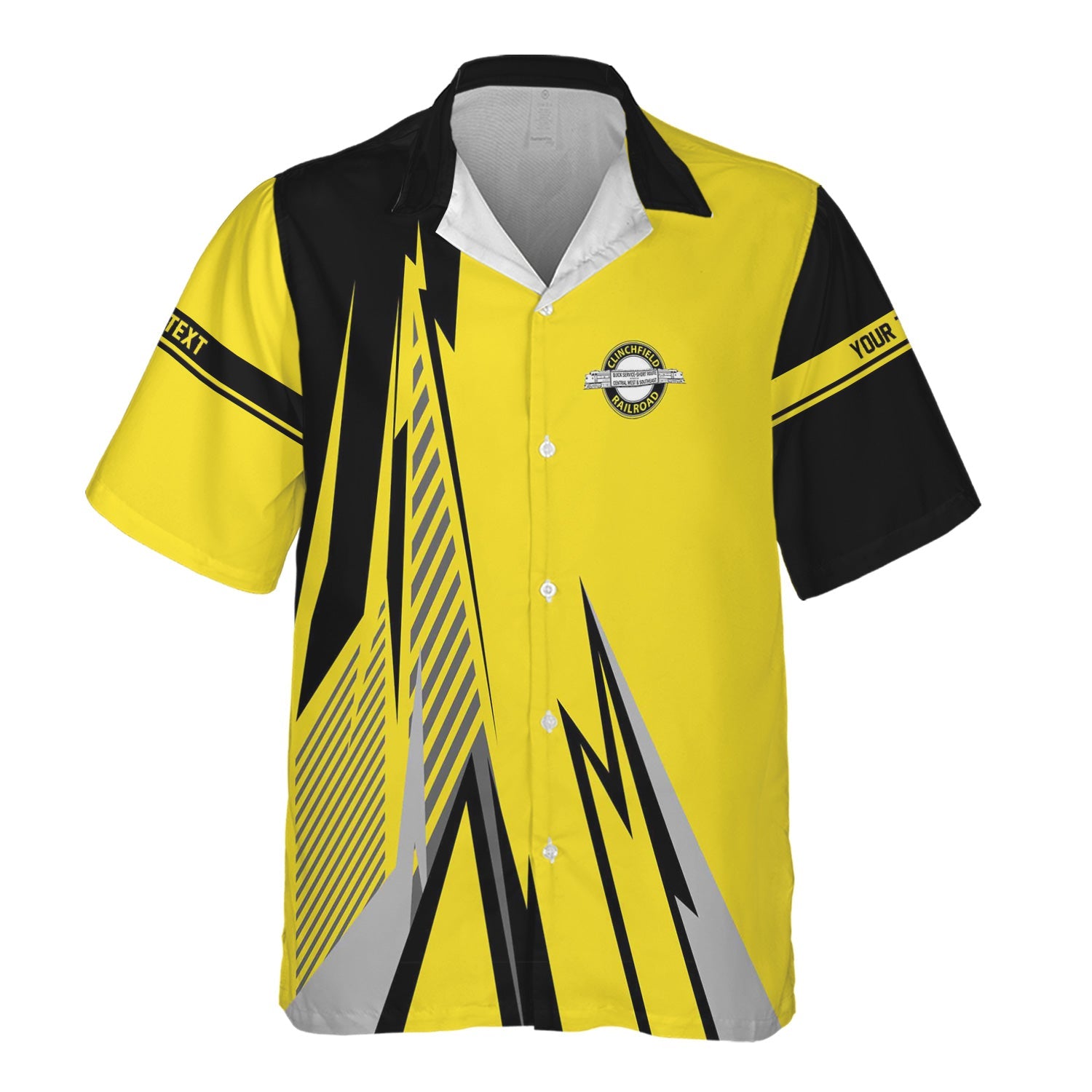 Railspirit Personalized Clinchfield Railroad Hawaiian Shirt Lightning-Inspired Railway Style Shirt For Train Lovers