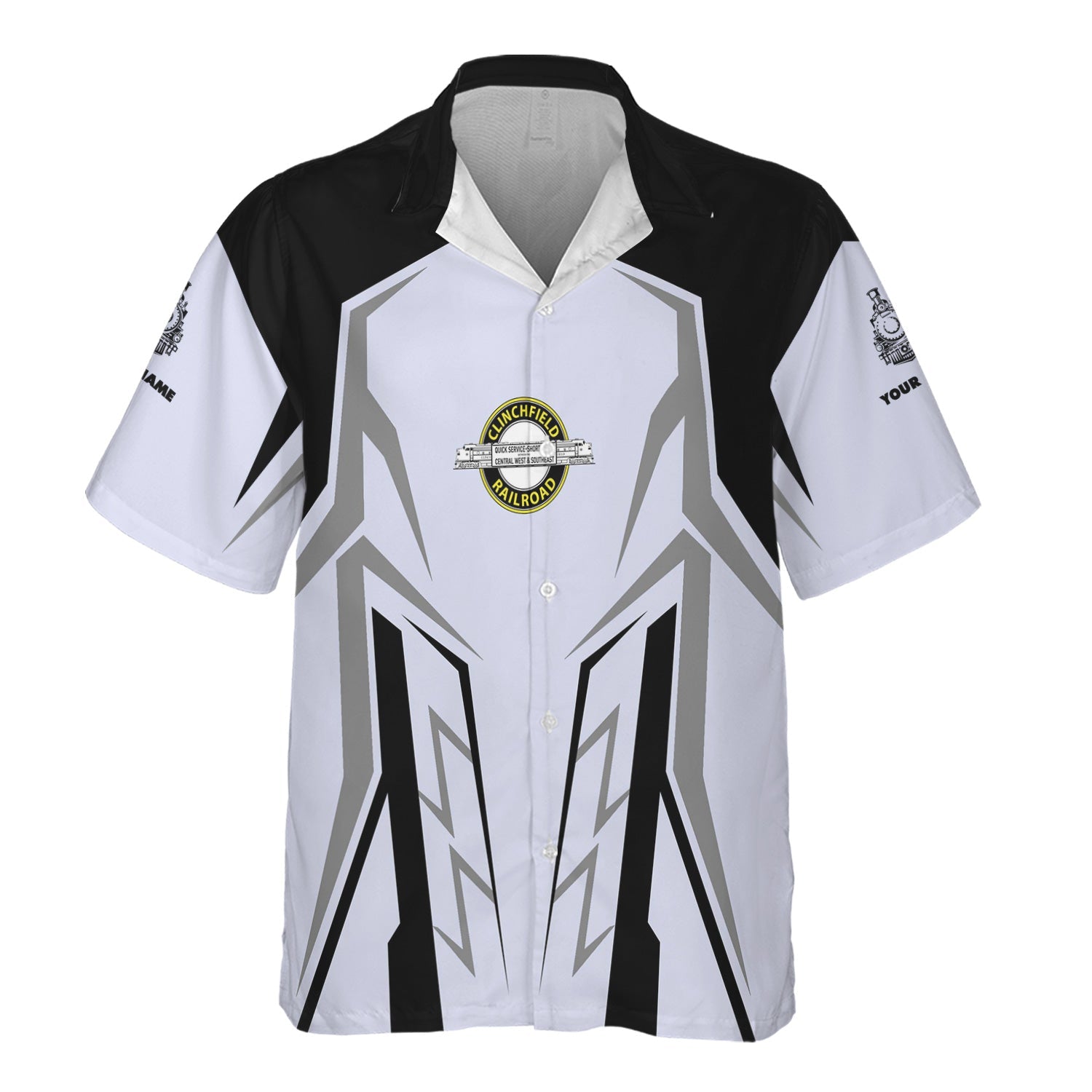 Railspirit Personalized Clinchfield Railroad Hawaiian Shirt Futuristic Design with Custom Job Train Shirt