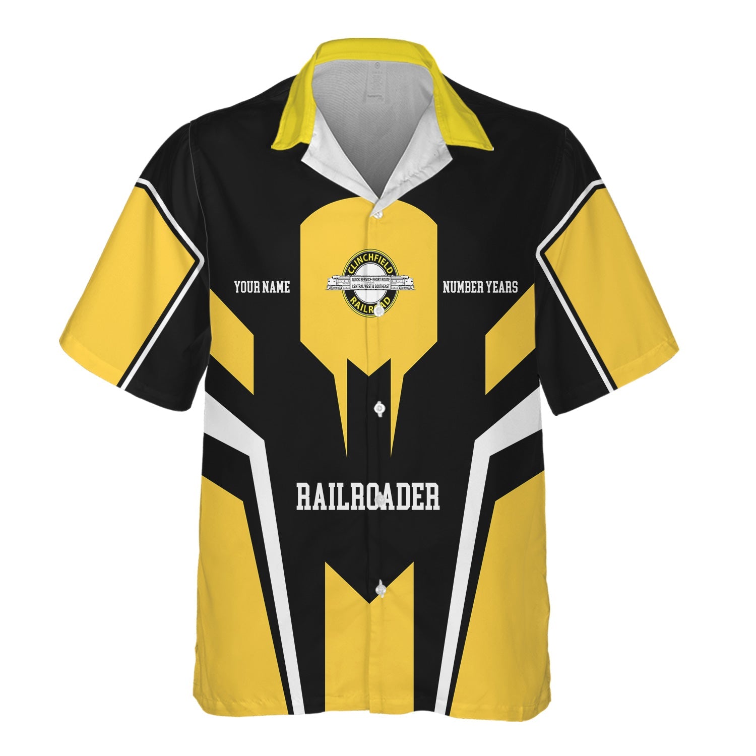 Railspirit Personalized Clinchfield Railroad Hawaiian Shirt Custom Year Railroader Shirt Gift Idea For Train Lover