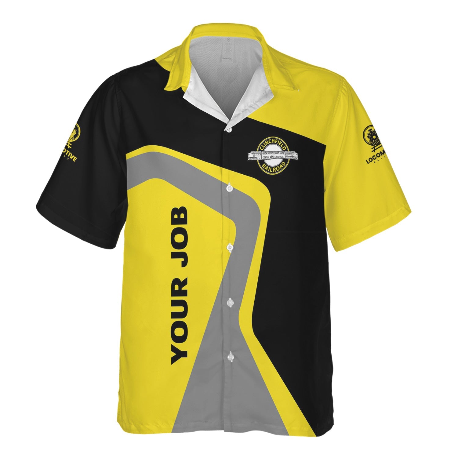 Railspirit Personalized Clinchfield Railroad Hawaiian Shirt Unique Design with Custom Job Position Train Shirt