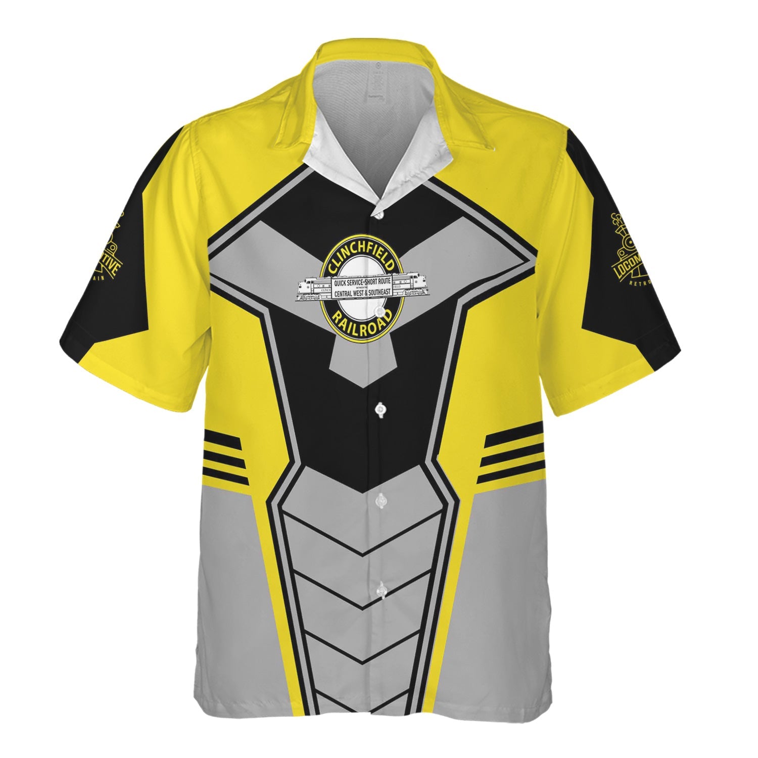 Railspirit Personalized Clinchfield Railroad Hawaiian Shirt Engine-Inspired Style Train Shirt for Railroad Fanatic