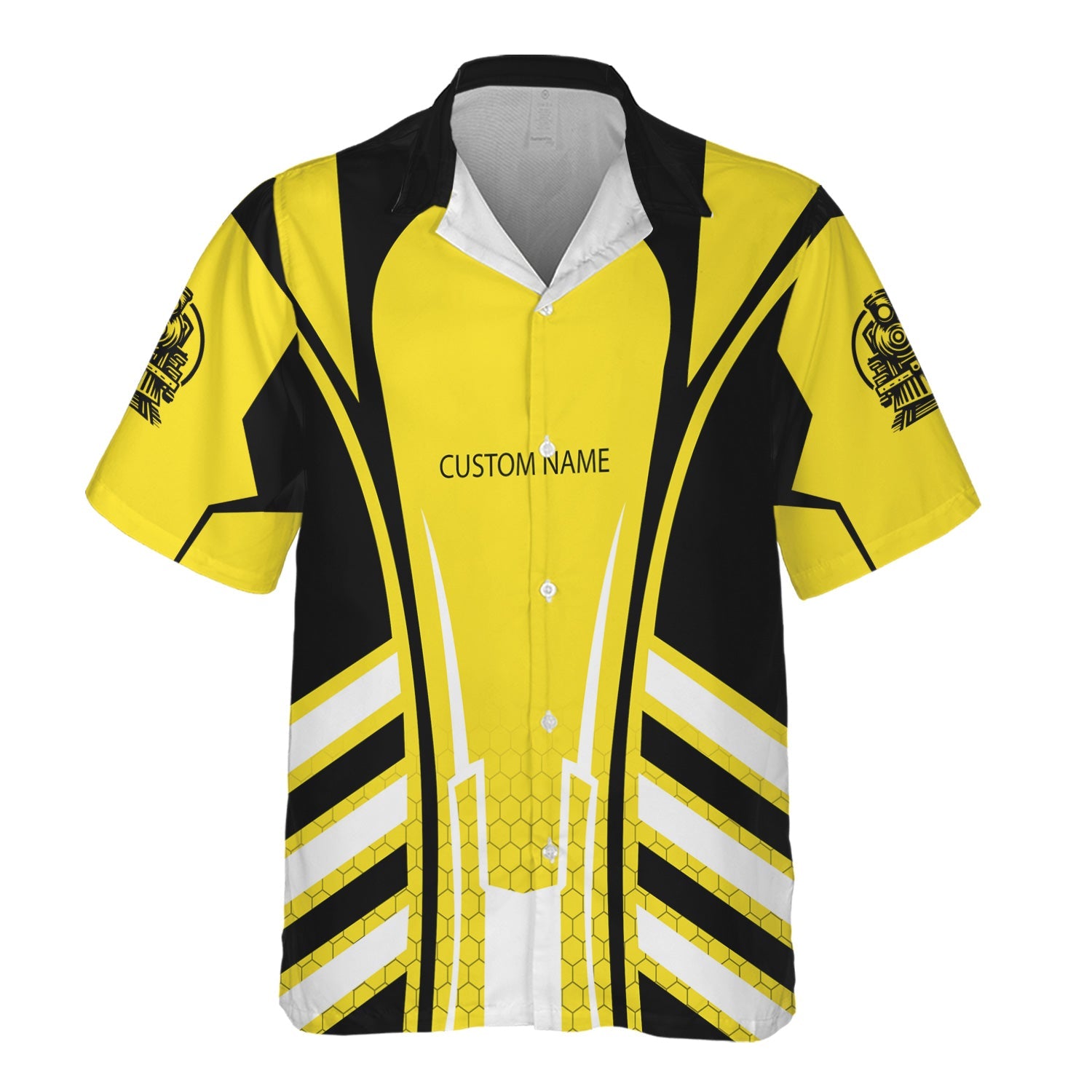 Railspirit Personalized Clinchfield Railroad Hawaiian Shirt Striped Railroad Style Train Shirt All Over Print