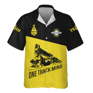 Railspirit Personalized Clinchfield Railroad Hawaiian Shirt One Track Mind Unisex Train Shirt Gift Idea For Train Lover
