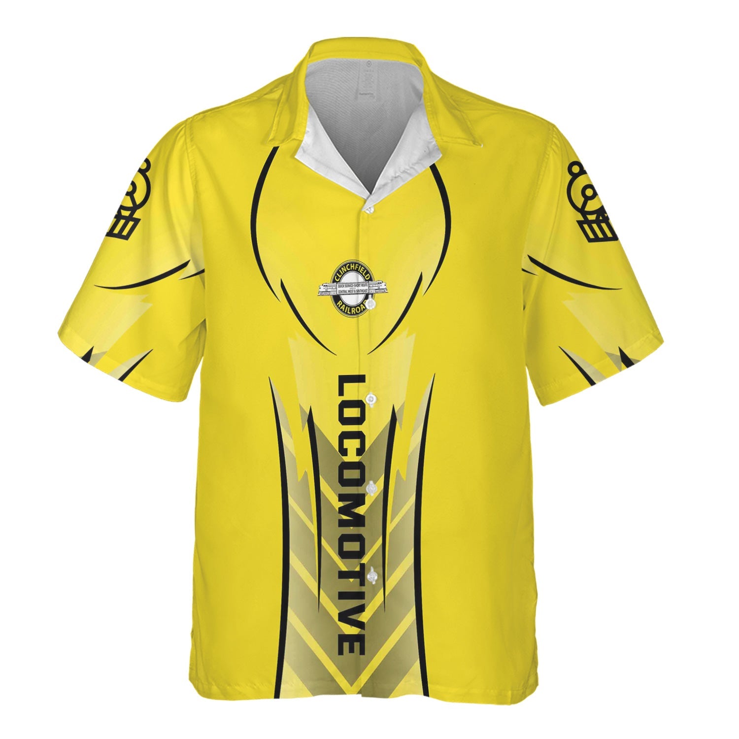 Railspirit Personalized Clinchfield Railroad Hawaiian Shirt Striking Line Style Train Shirt For Locomotive Lovers