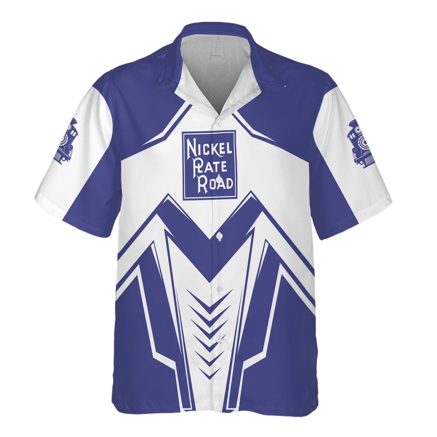 Railspirit Personalized New York, Chicago and St. Louis Railroad Hawaiian Shirt Railway Trainspotter Style Nickel Plate Road Shirt