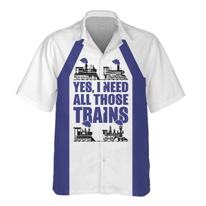 Railspirit Custom Name New York, Chicago and St. Louis Railroad Hawaiian Shirt Yes I Need All Those Train Nickel Plate Road Printed Shirt