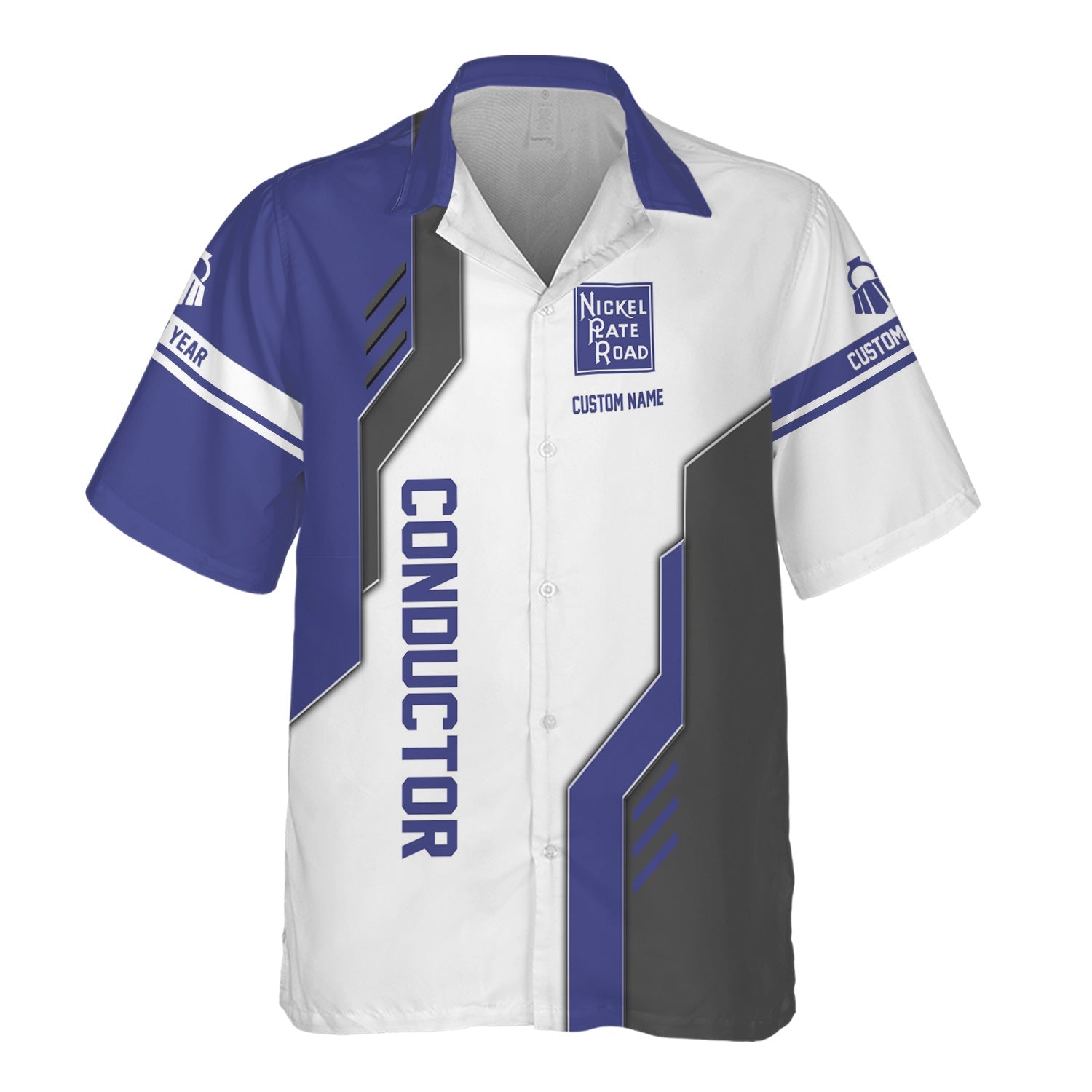 Railspirit Personalized New York, Chicago and St. Louis Railroad Hawaiian Shirt Unique Railway Style with Custom Job Nickel Plate Road Train Shirt