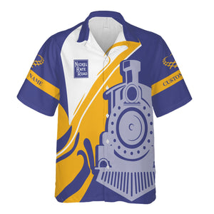 Railspirit Personalized New York, Chicago and St. Louis Railroad Hawaiian Shirt Flame-Inspired Style Nickel Plate Road Shirt