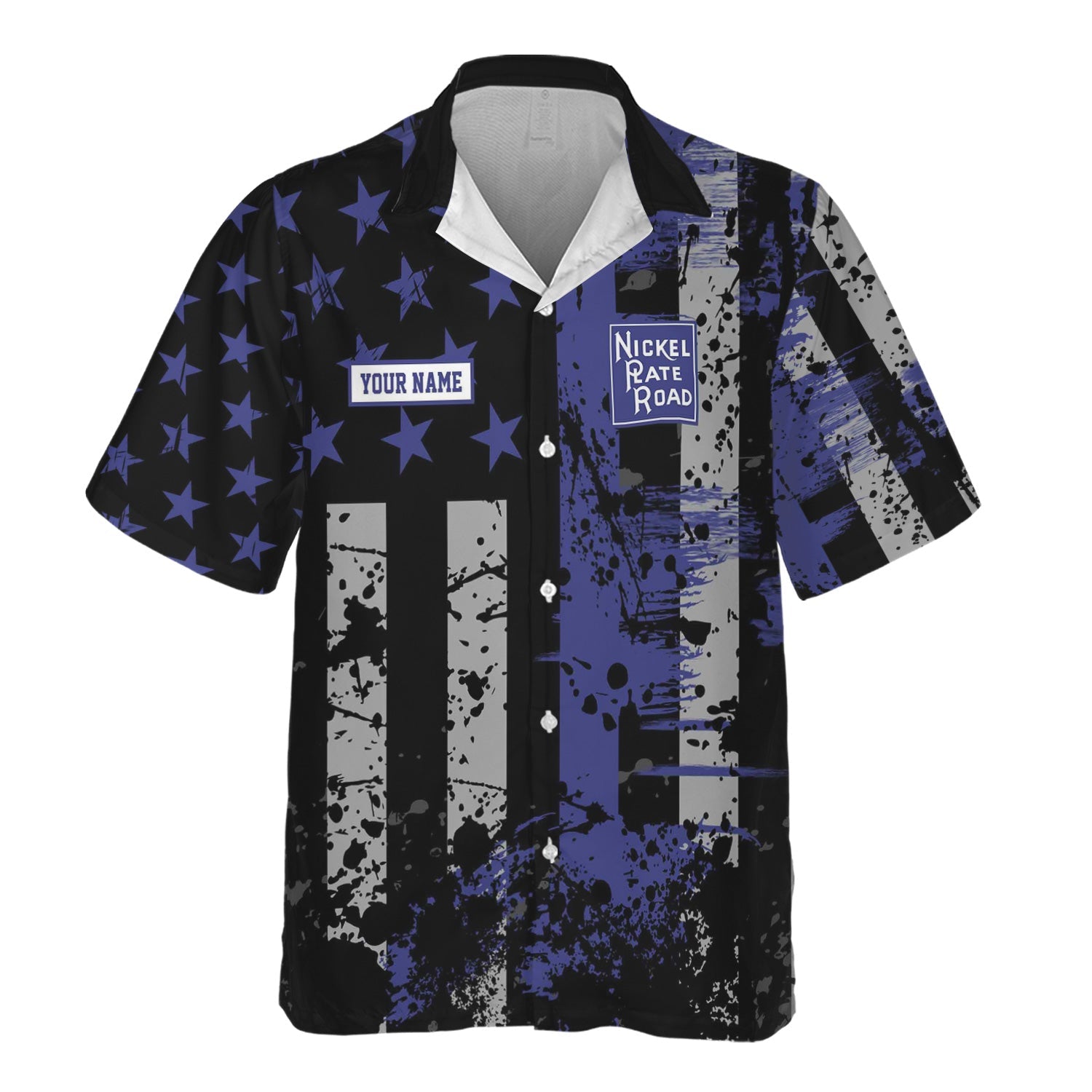 Railspirit Personalized New York, Chicago and St. Louis Railroad Hawaiian Shirt Artistic Paint American Flag Style Nickel Plate Road Train Shirt